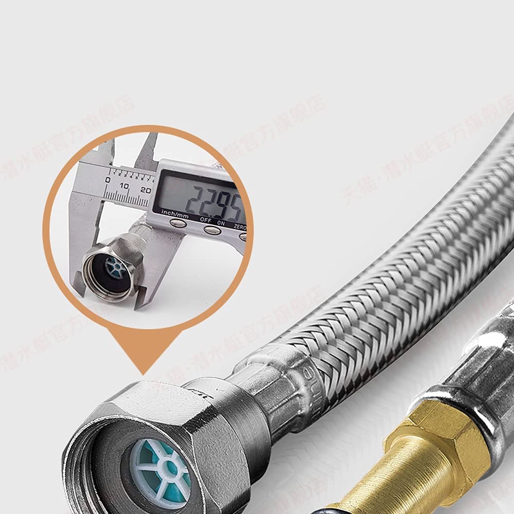 40, 50, 60, 80,100 cm Conector de Grifo Extra Largo, Trenzado de Acero Inoxidable de Suministro de Acero Inoxidable Hilo de compresión Femenina de 1/2 Pulgadas x M10 Conector Macho, 2 PCS