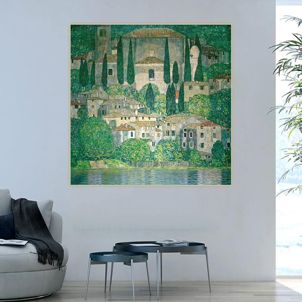 DIY Painting by Numbers for Adults Gustav Klimt《Church in Cassone》 Adults Paint Kits Canvas Gifts Arts Crafts for Home Decor