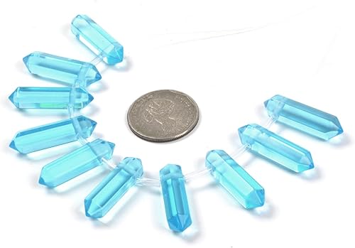 Vista 206 de Cuarzo rosa de 1.28 pulgadas (1.260 in) con piedras preciosas naturales hexagonales para hacer joyas, cuentas de curación de reiki de chakras