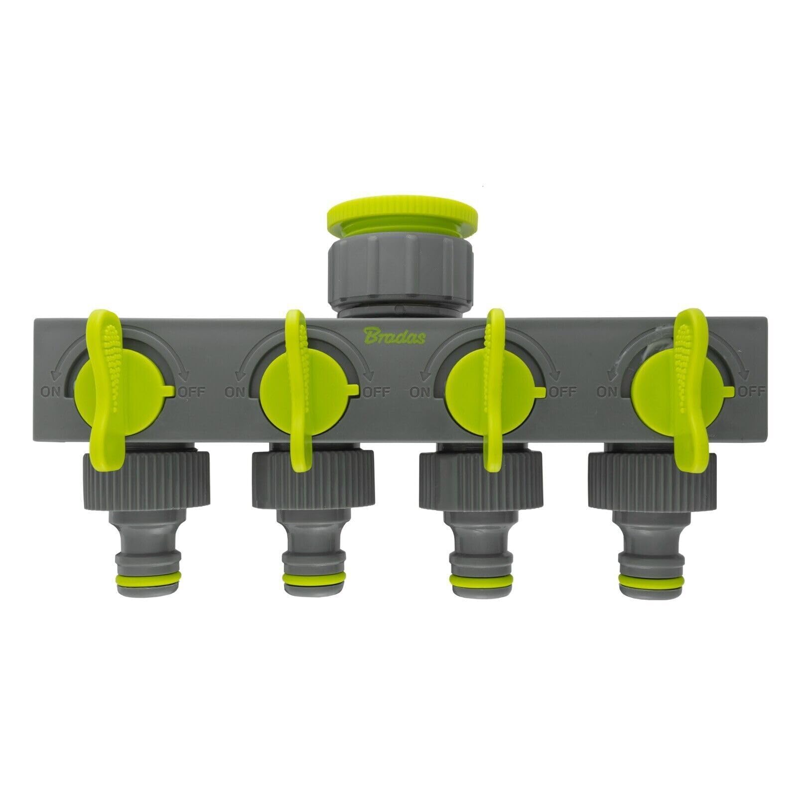 B2c Men's Lime Garden Hose Ranfe Of Connectors Fittings Universal Standard Hozelock Compatible Fe Threaded (4 Way Splitter)