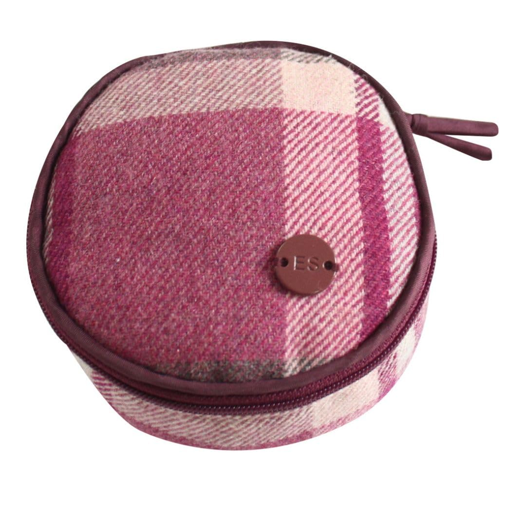 Earth Squared Red Earth Squa Tartan Tweed Jewellery Travel Pouch Case - Winton