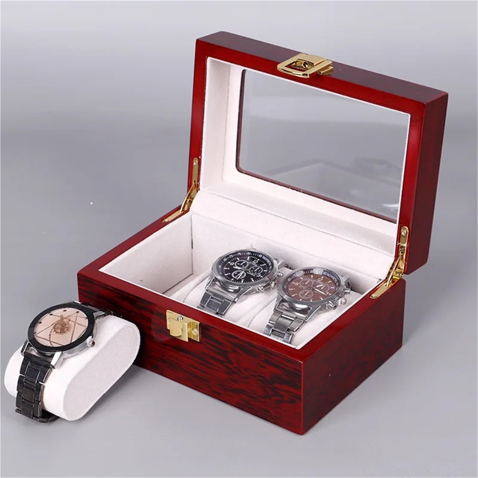 Portaorologi in Legno Massello Organizzatore di scatole for orologi con slot 2/3/5/6/10/12