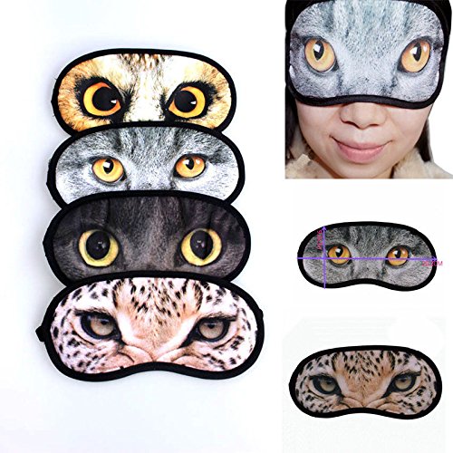Bhbuy 4pcs 3D Eye Mask Sleep Blindfold Travel Padded Shade Cover Rest Relax Random Color