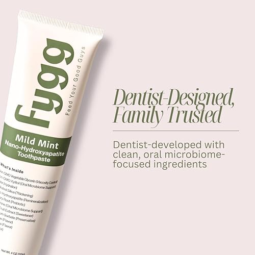 Miniatura 9 de Fygg Pasta de dientes sin flúor, nanohidroxiapatita (Menta suave) Recomendado por dentistas para remineralizar, blanquear y dientes sensibles