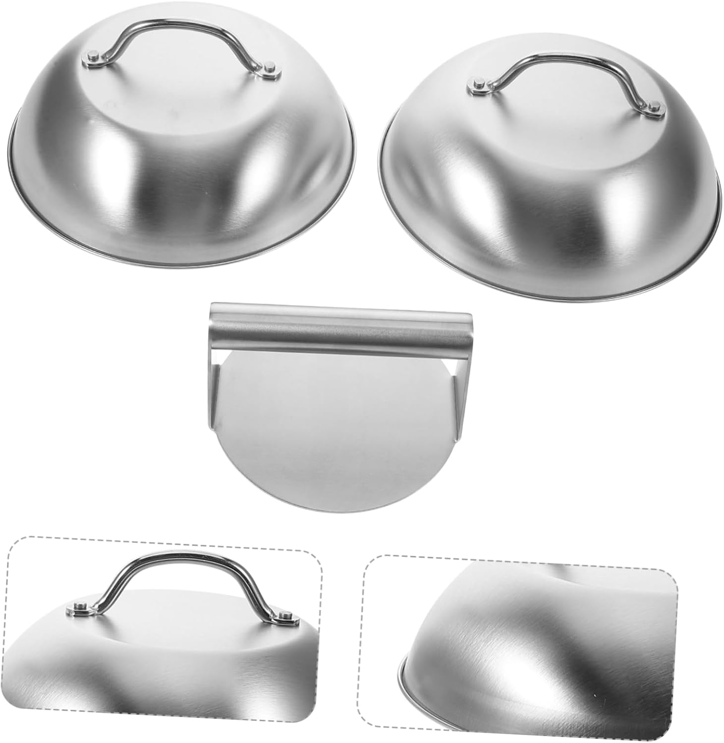 Stainless Steel Burger Press Pot Cover Grill Accessories BBQ Griddle Tools