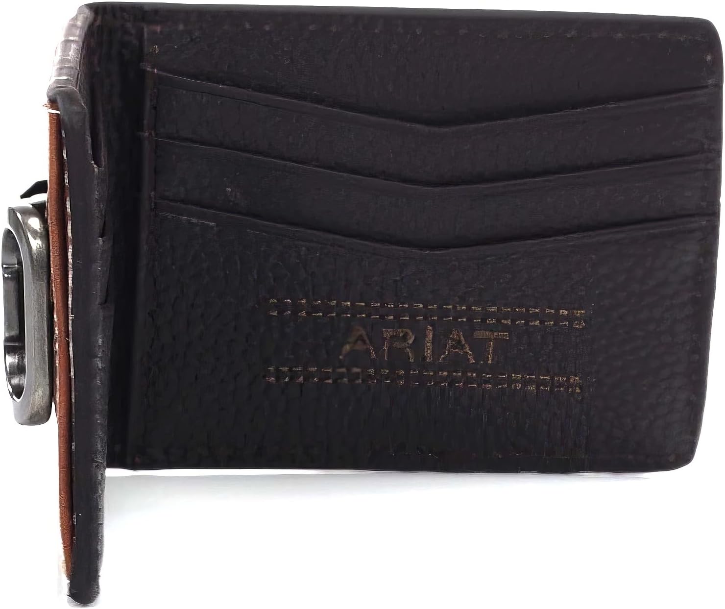 ARIAT Men's Floral Embossed Bifold Money Clip Wallet - Image 5