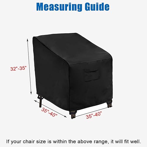 Miniatura 7 de WOMACO Funda impermeable para silla giratoria de patio, para exteriores, tamaño pequeño, grande, de mimbre, protector de muebles (40 pulgadas de