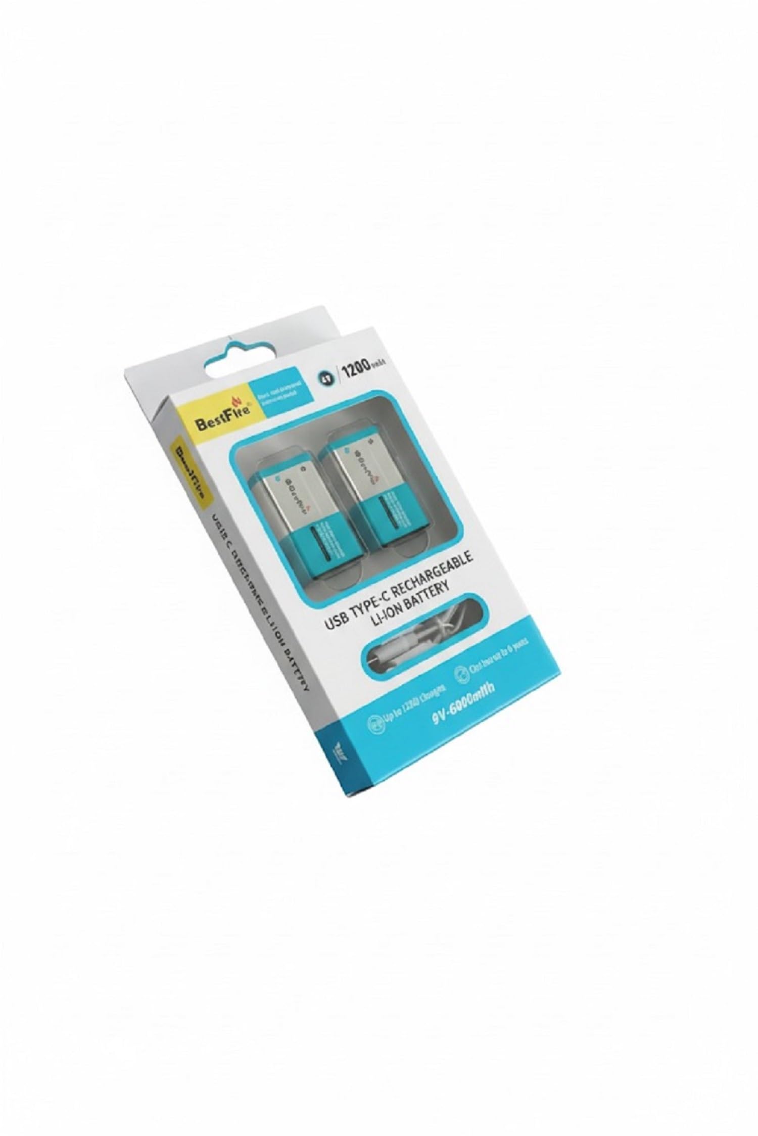 MICROUSB Compatible with Bestfire 9V 1200mAh 6000mWh USB Type-C Rechargeable Li-ion Battery (Pack of 2)-image-48