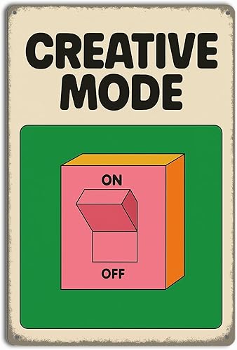 Cartel de lata Creative Mode de 8 x 12 pulgadas, decoración de pared de metal retro para escritorio de oficina, sala de juegos, estudio o espacio de