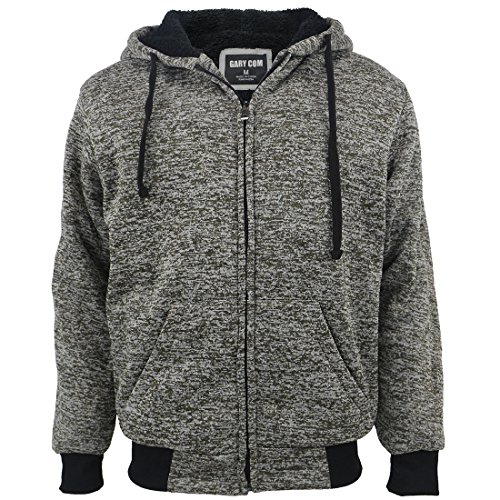 Image of Gary Com Heavyweight Sherpa Hoodies for Men, Thick Fleece Lined Full Zip Up Winter Warm Sweatshirts Work Jackets