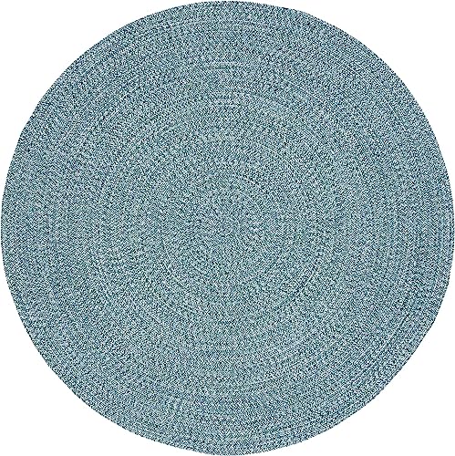 Image of Cotton Rounds Carpet for Living Room, Bedroom, Home Decor - Soft & Durable Floor Rug, Washable & Lightweight 6x6 feet, Color Mix Green