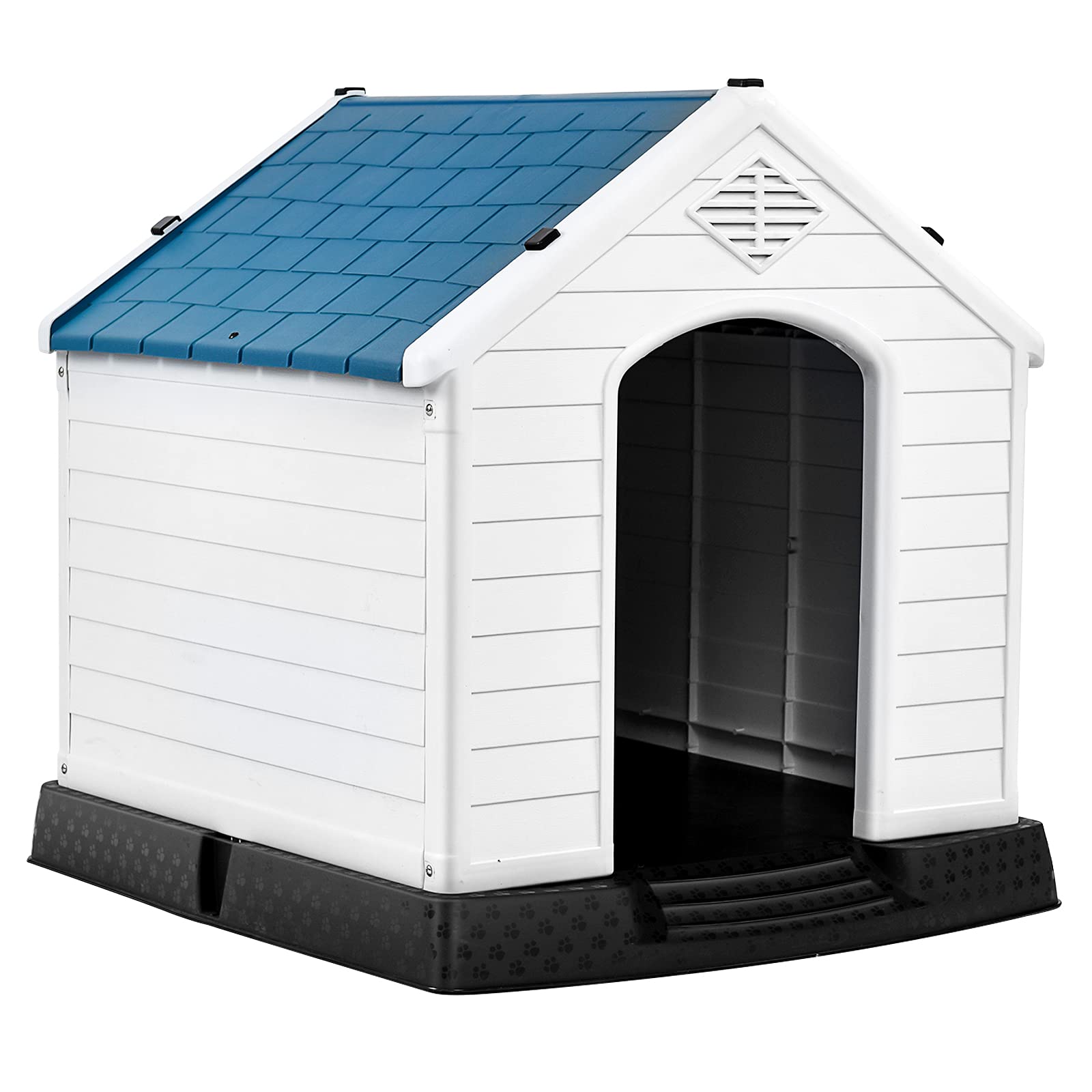 Giantex Dog House for Large Medium Dogs, Waterproof Plastic Dog Houses with Air Vents and