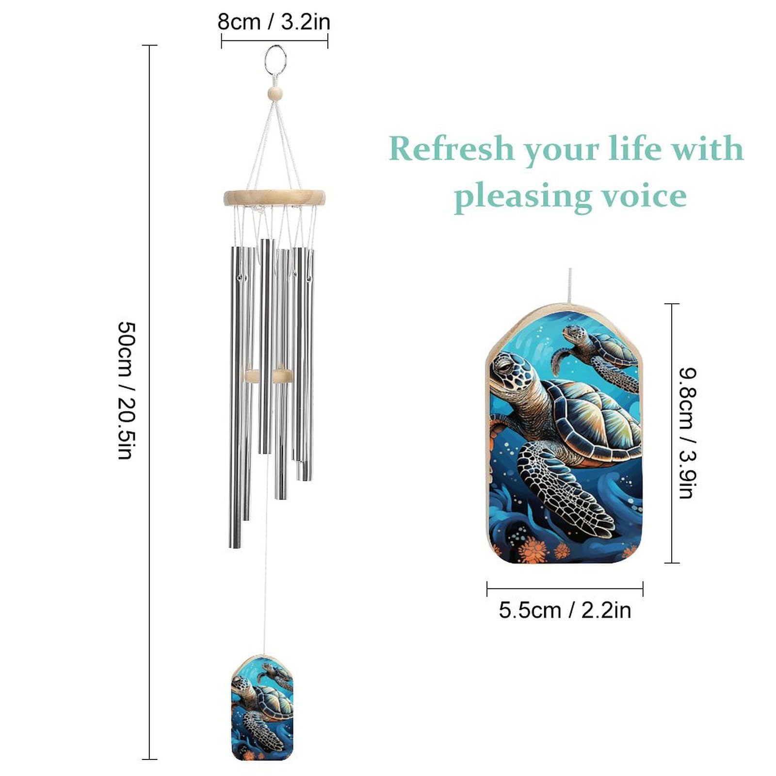 Outdoor Wind Chimes, Sea Turtle Boho Style Printed Wind Chimes,Simple Wind Chimes,Curtain Wind Chimes for Home Decoration