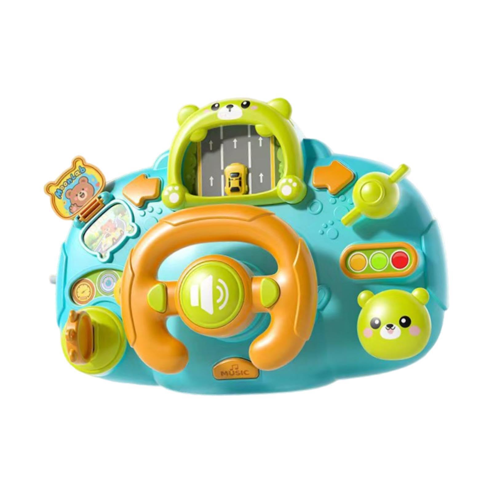 Volante per Bambini con Tore di Guida, Il Giocattolo di Guida per Il Gioco di Ruolo: Spingere, premere e ruotare. Adatto ai Bambini in, Blu
