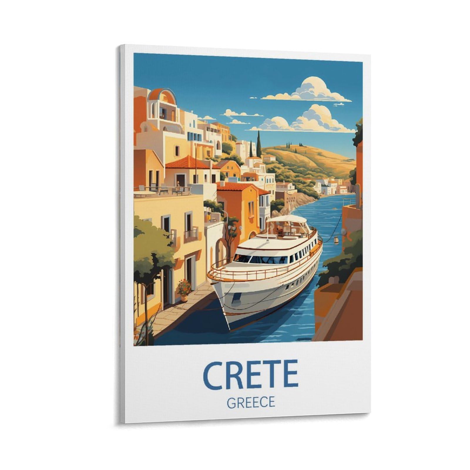 Crete Greece Vintage Travel Poster Landscape 08x12inch(20x30cm) Wall Art Picture Print Canvas Art Poster Modern Family Bedroom Decor Posters