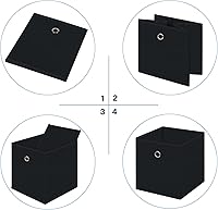 Vista 6 de Contenedores de almacenamiento de tela, cubos de almacenamiento de tela de 11 pulgadas, cubos de almacenamiento plegables con asas para estantes