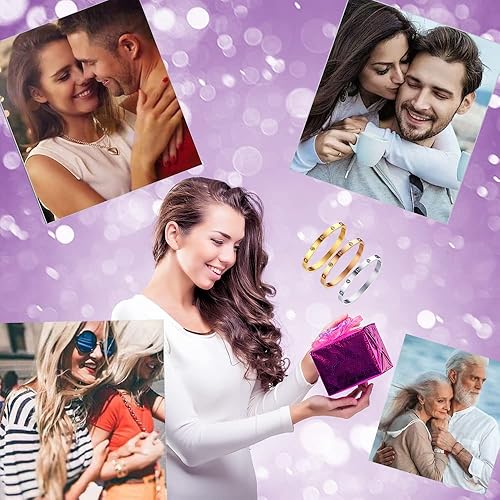 Miniatura 6 de Pulseras de Amor Acero Inoxidable Pulseras de Amistad Llena de Circonia Cúbica Dorada y Plateada para Mujeres, Regalo para el Día de la Madre, San