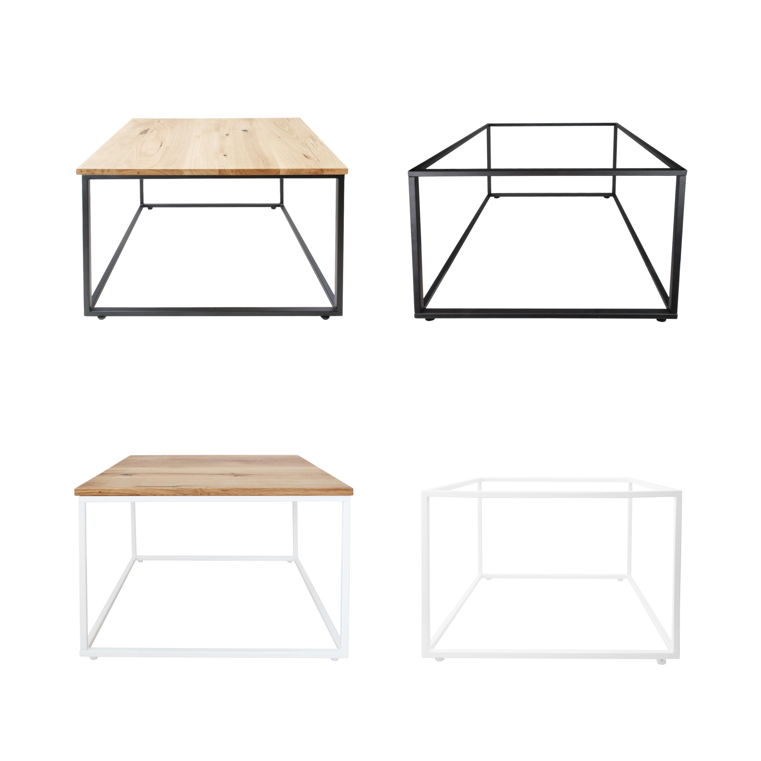 Table D'appoint Lucia En Métal – Forme En C, Glisse Sous Le Canapé – Idéale Pour Ordinateur Portable, Café, Snacks – Noir, Blanc Ou Rouge