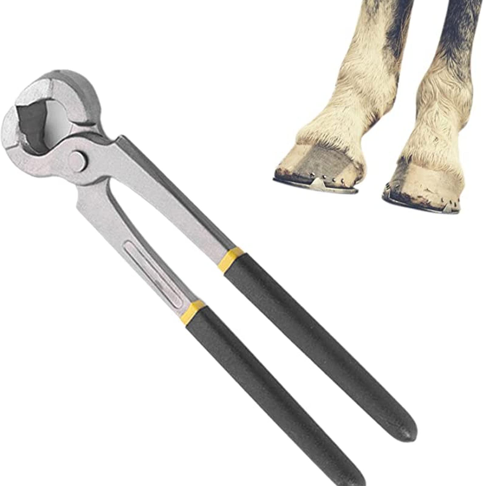 Cortador de pezuñas de caballo, herramienta cortadora de pezones de 12 pulgadas con mango antideslizante, apertura máxima de 3,5 cm, ideal para recortar pezuñas de caballos, ganado vacuno y ovejas