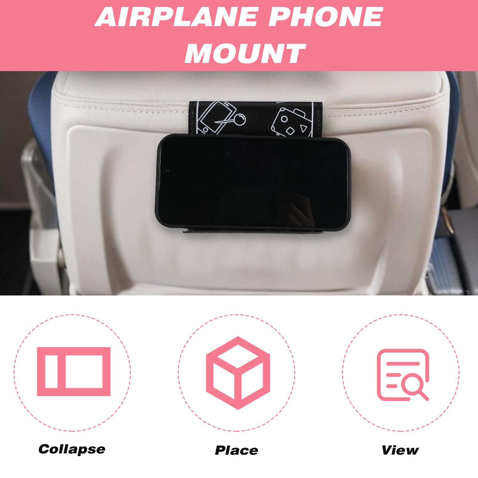 2 soportes para teléfono de avión, soporte flexible para teléfono, artículos esenciales de viaje para martphone, tablet