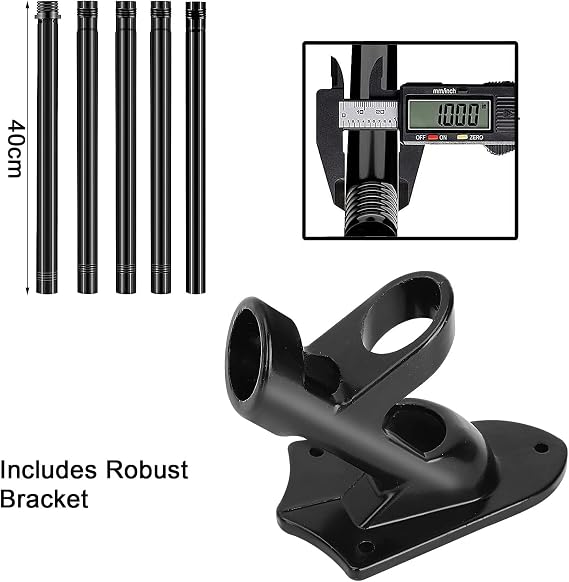 Holdfiturn 6FT Flagpole Kit with Bracket Wall Mounted Stainless Steel
