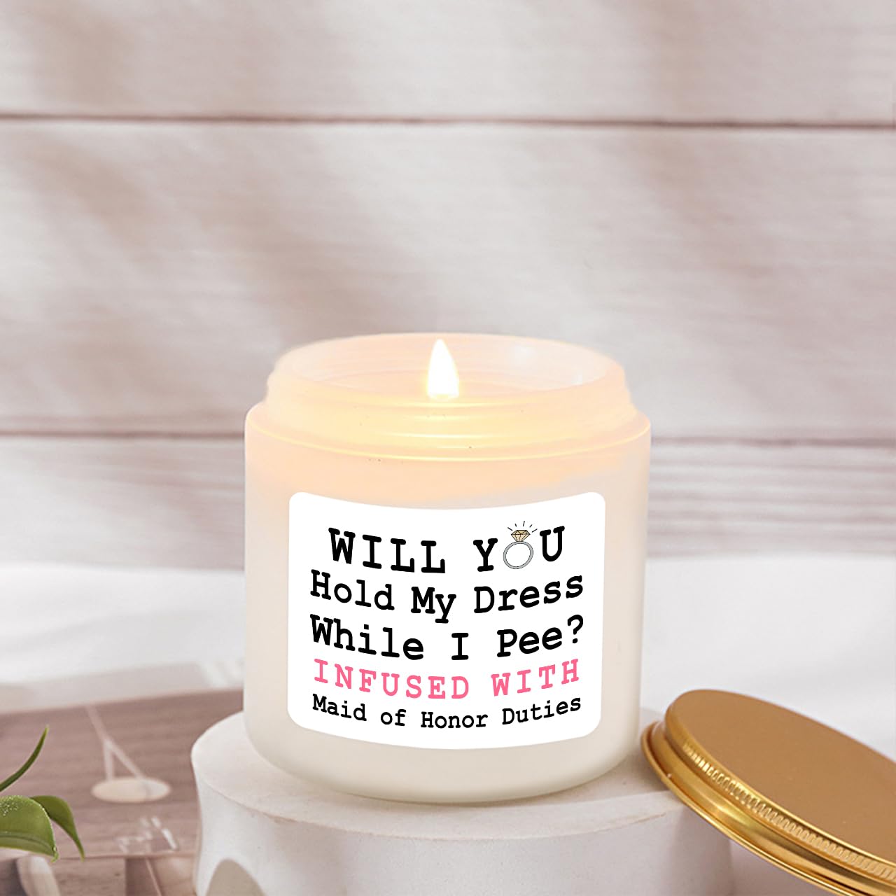 Scented Candle Maid of Honor Proposal Gifts - Lavender Soy Wax Candle - Bridesmaid Proposal Gifts - Will You be My Maid of Honor Gift for Friends Girls Women 4oz