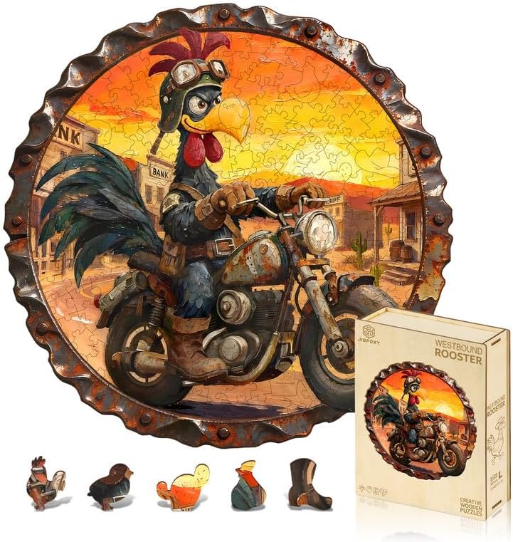 Jigfoxy Wooden Puzzles for Adults, Six Cute Little Chicks Wood Puzzles Adult, Unique Animal Shape Wooden Jigsaw Puzzles for Adults, Birthday Gifts for Puzzle Lovers, Friend (M-11.4 * 11.3in-210pcs)