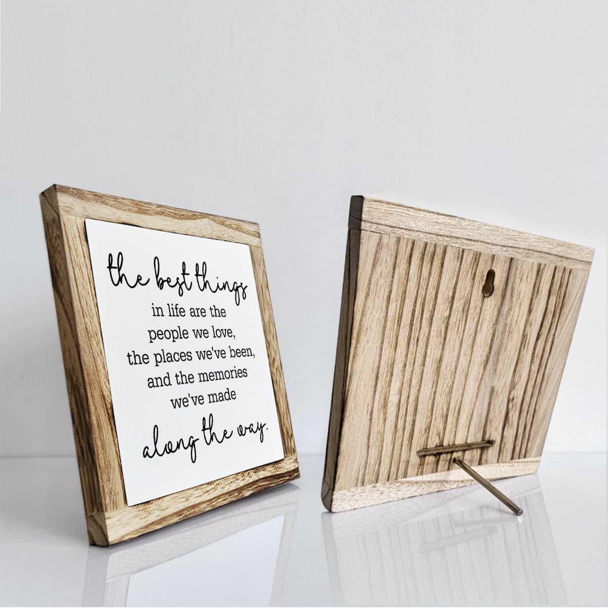 Inspirational Wood Sign, The Best Things In Life are People We Love Sign, Wooden Plaques Signs Table Decor, Home Decor for Shelf, Living Room Decorate, Family Room Decorate, Small Wooden Box Signs image 3