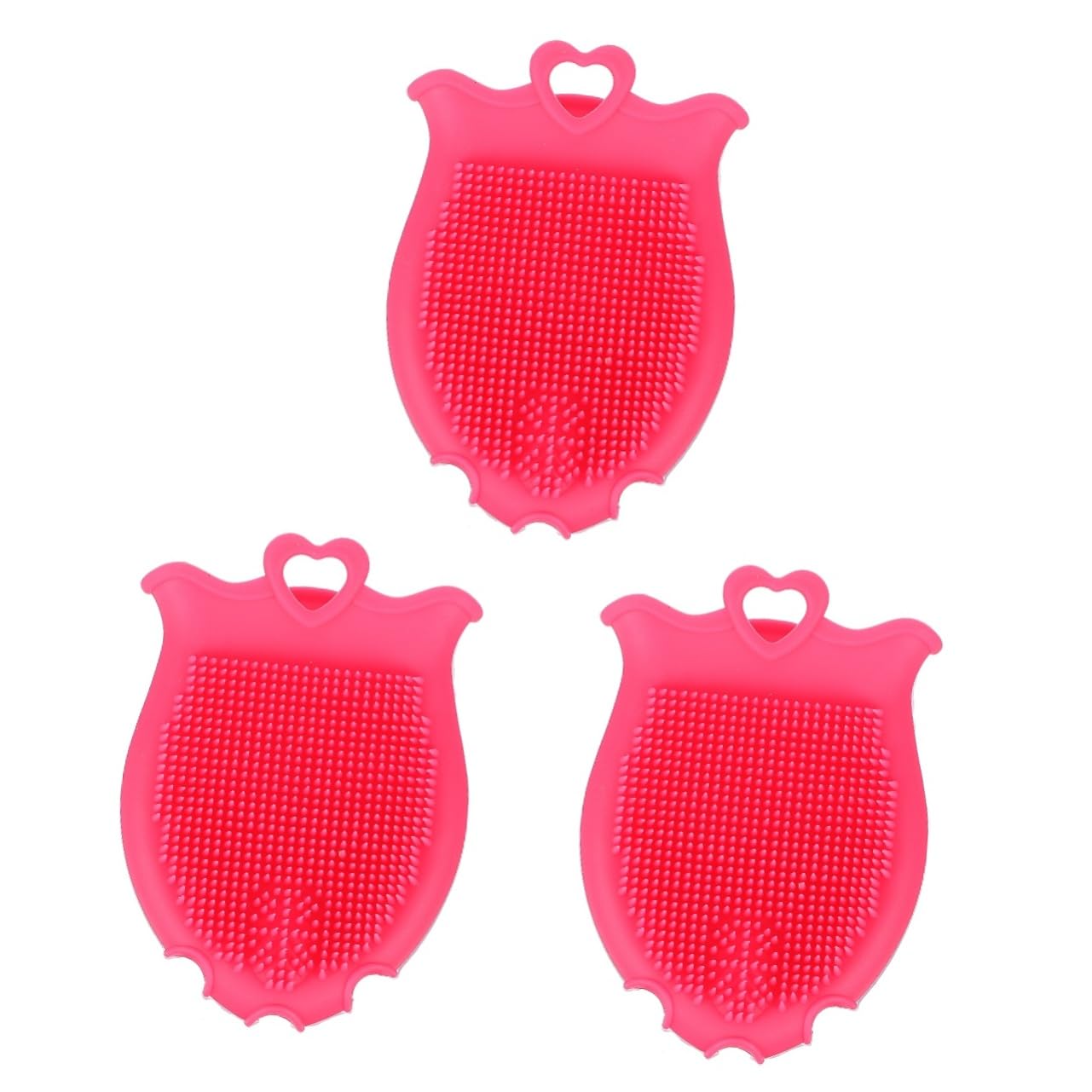 MERRYHAPY 3pcs Bath Brush Scalp Massaging Brush Shampoo Period Scrubber Hair Scalp Brush Body Bath Scalp Massager Head Massager Brush Hair Foiling Board Red