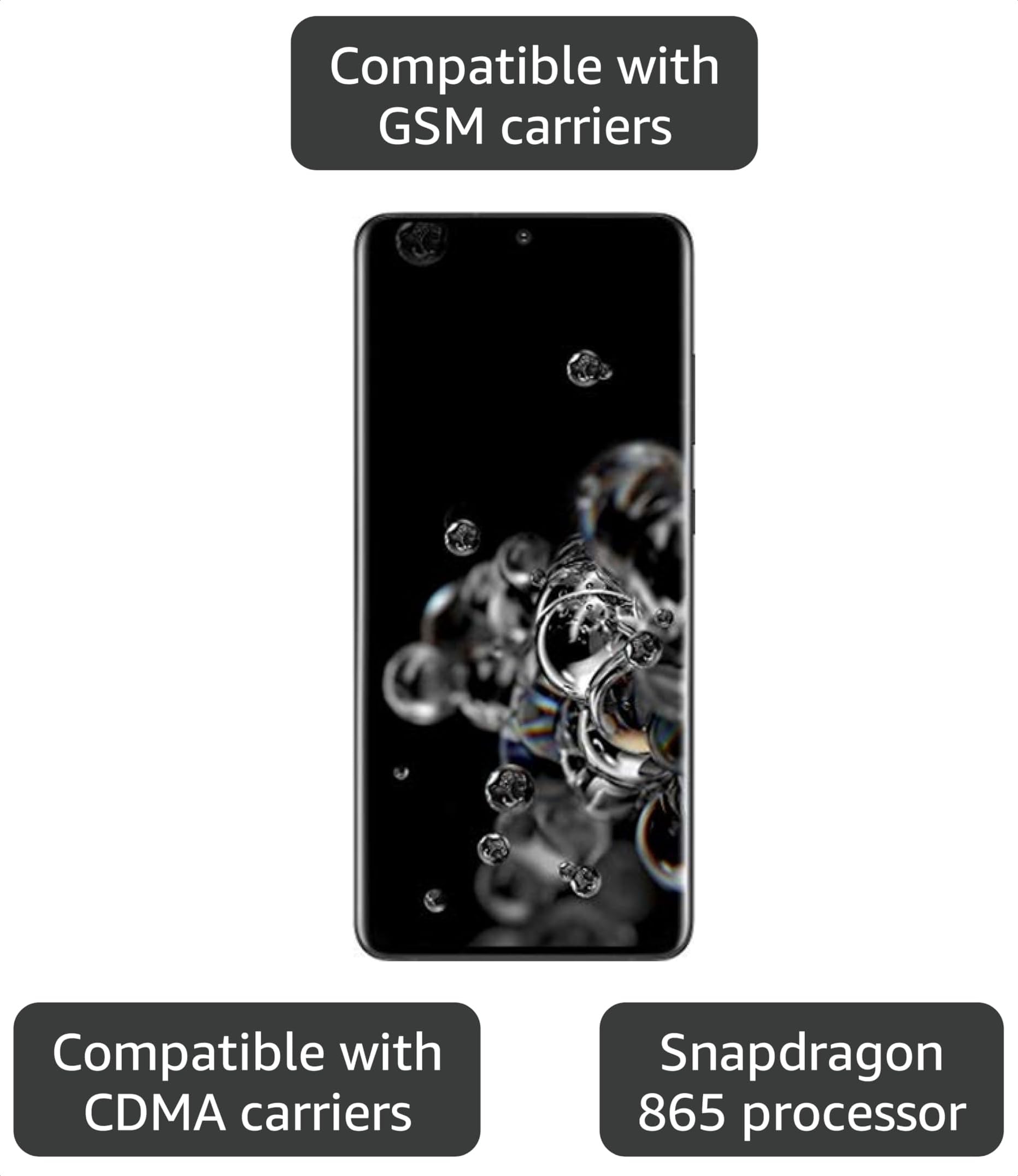 Amazon.com: Samsung Galaxy S20 Ultra, 128GB, Cosmic Black - Fully