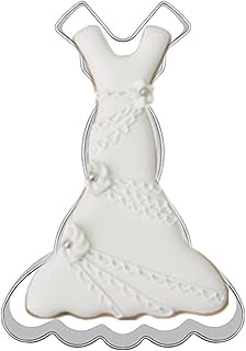 Large Size Dress Shaped Cookie Cutter, Stainless Steel Sleeveless Mermaid Fishtail Princess Wedding Dress Cookie Cutter, 4.7 Inches