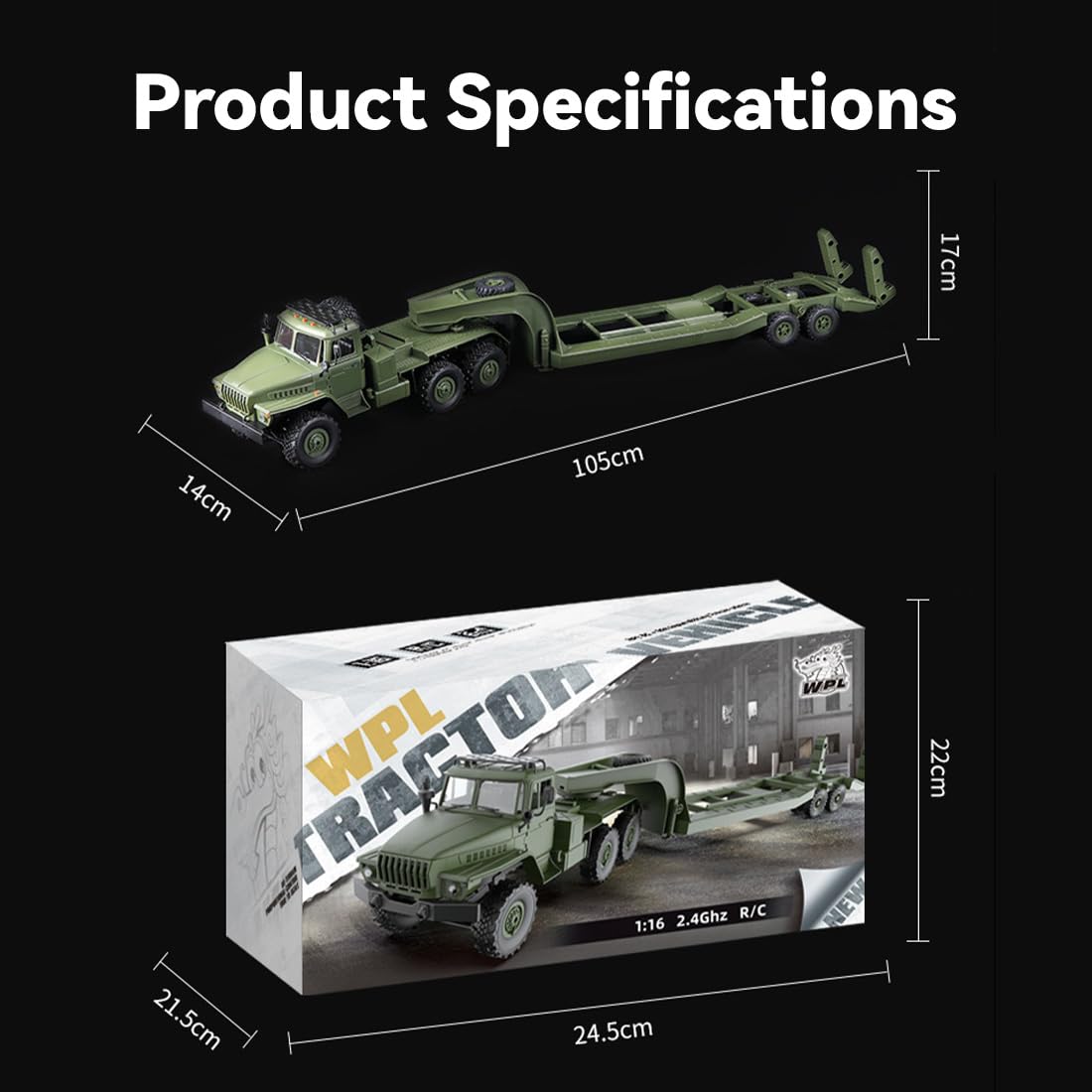 RBLOCTOYNY WPL B36-3 2.4G 1/16 Scale Remote Control Military