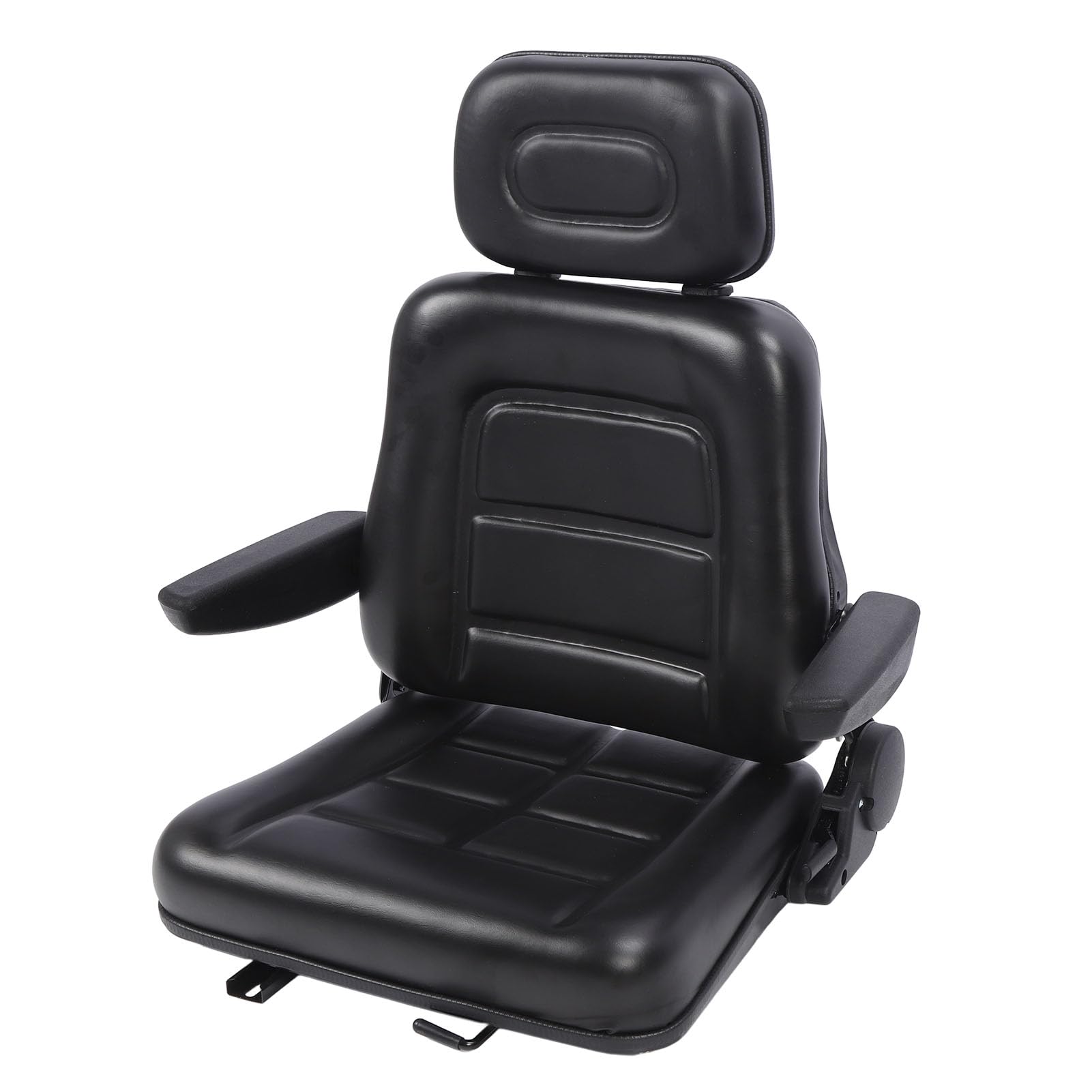 Yctze Asiento de Tractor con Interruptor de Ajuste y Riel Deslizante Asiento de Reposacabezas Ajustable de 3 Niveles para Cortacésped Cargador Deslizante Manipulador Telescópico (con
