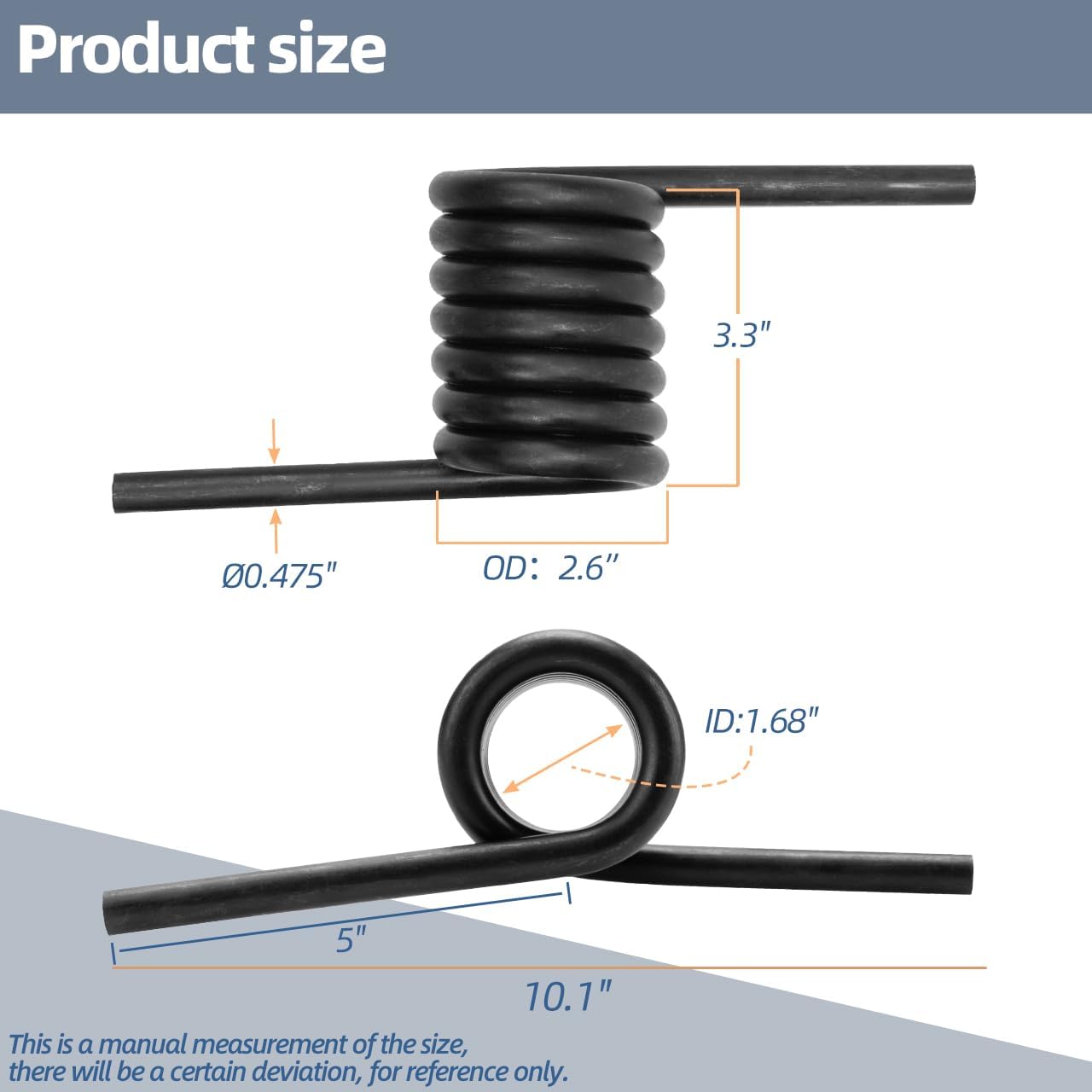 Trailer Ramp Coil Springs, Heavy Duty Trailer Springs Right & Left Ramp Gate 2000 lbs RS16933LH RS16933RH, Fits for Trucks, Trailer Gates (1 Pair)