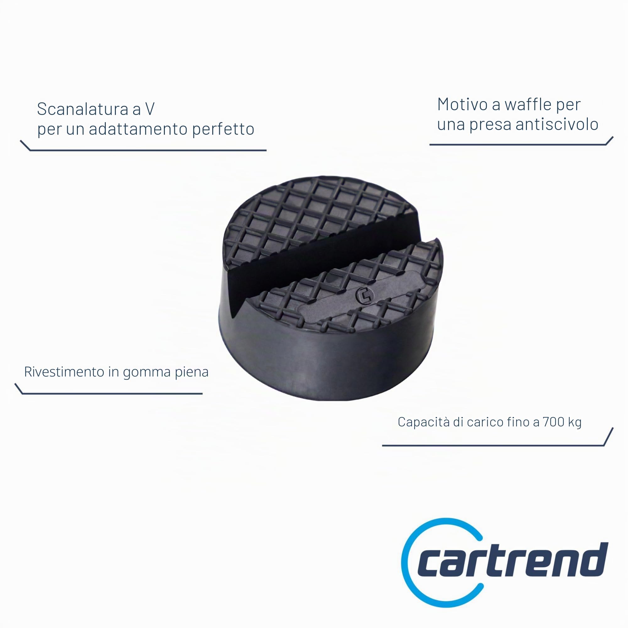 Cartrend Cuscino in gomma universale per cric e elevatori 144000