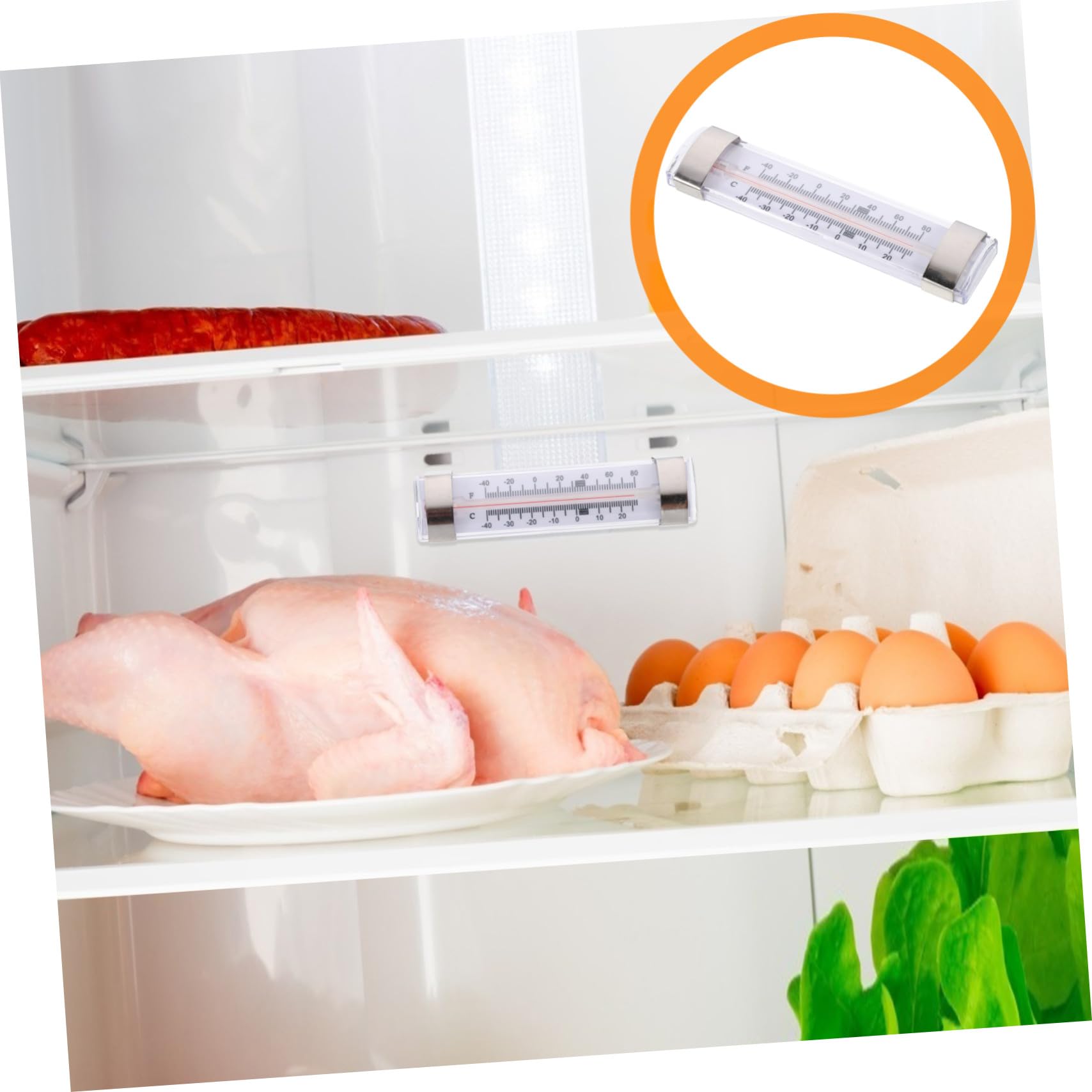 6 Stück Professionelles Kühlschrankthermometer Präzise Temperaturmessung für Gefrier Kühlgeräte Praktisches Analoges Thermometer Platzsparend und Langlebig für Sichere
