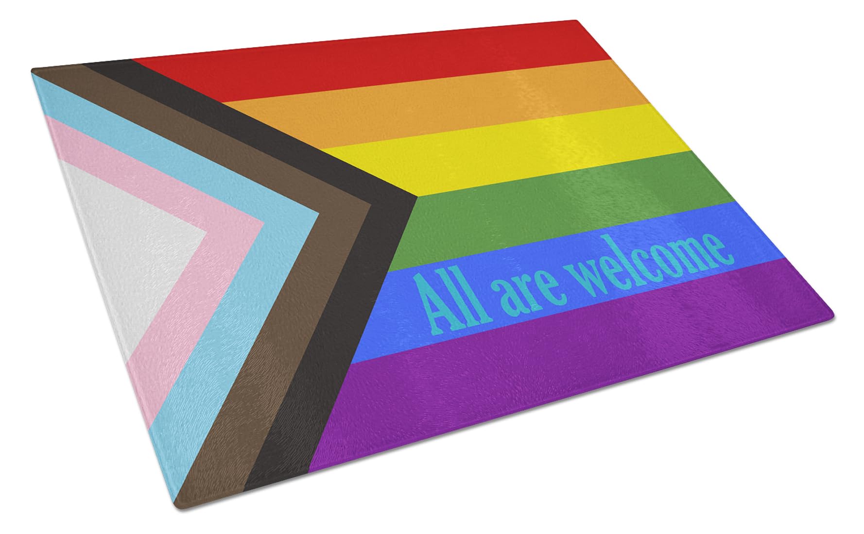 Planche à découper en verre Gay Progress Pride, cadeau de crémaillère multicolore