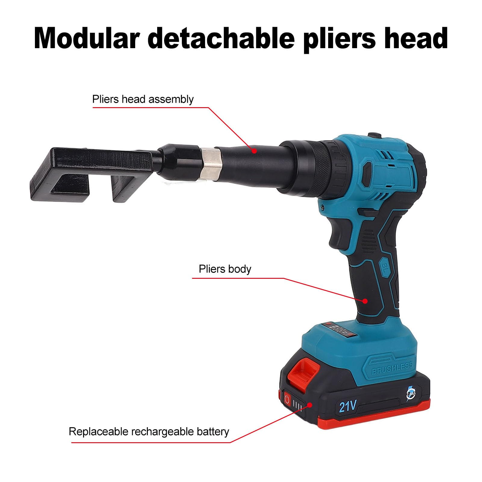Pince à Riveter électrique avec Contrôle de Course Réglable