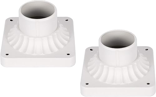 Miniatura 8 de LIT-PaTH Base de montaje de poste para exteriores, base de montaje en muelle con acabado negro mate, paquete de 2