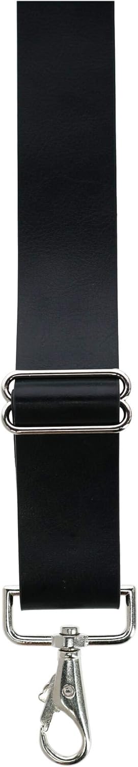 CTM Men's Smooth Coated Leather Wide Width Suspenders with Metal Swivel Hook Ends