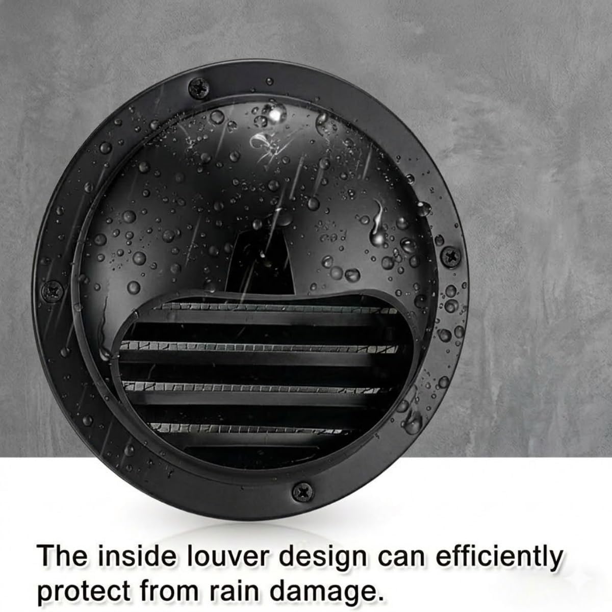 Wall Mount Exhaust Fan Cover, 6 Inch Round Vent Cover, Black 304 Stainless Steel Decorative RV Air Vents Exterior Hood, Outside Soffit Grille with Bug Mesh, Snap Fit, with Gloves(170mm/6.7in)