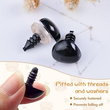 50 Pcs Safety Noses for Crochet Toys, Plastic Animal Safety Noses
