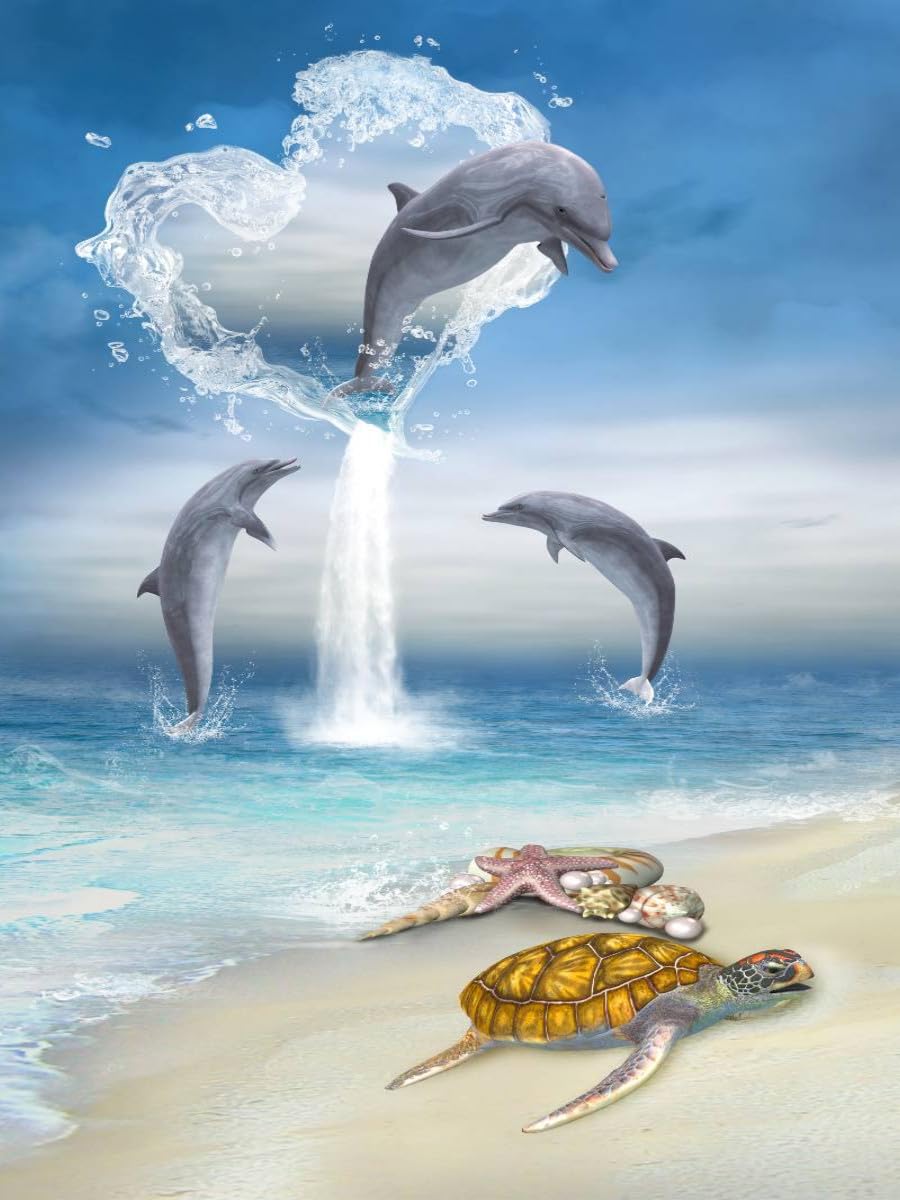 CALVENDO Puzzle Le cœur des Dauphins 1000 Pieces 48 x 64 cm from Simone Gatterwe