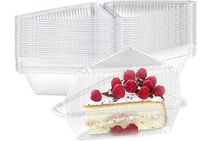 50 PCS Cake Slice Containers with Lids: Clear Triangle Boxes for To-Go Guests