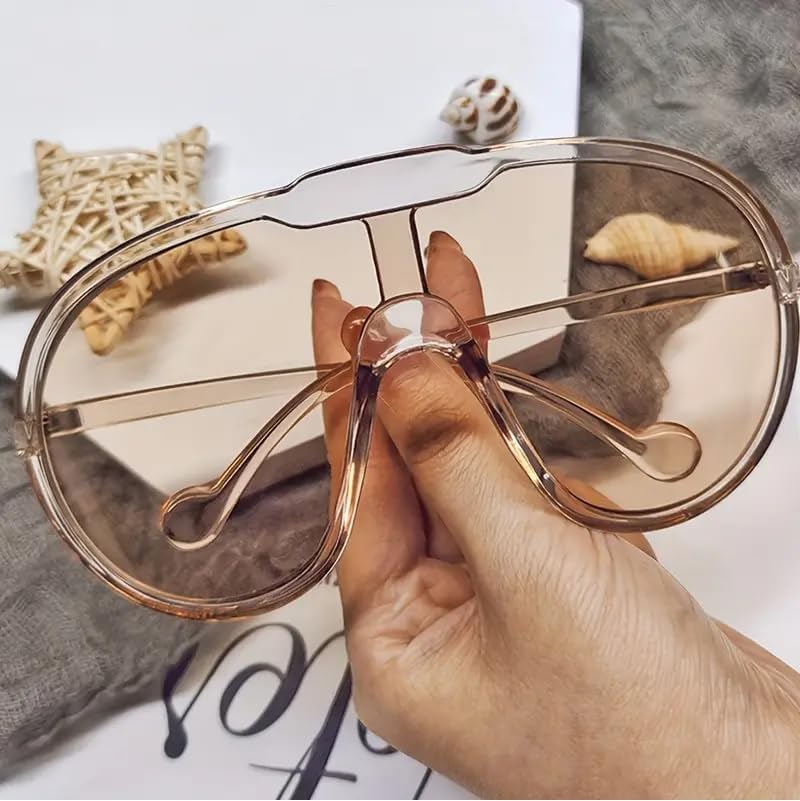 Trendy Oversized Sunglasses for Women Men Fashion Shield Big Aviator Sun Glasses UV400 Protection Goggles - Image 5