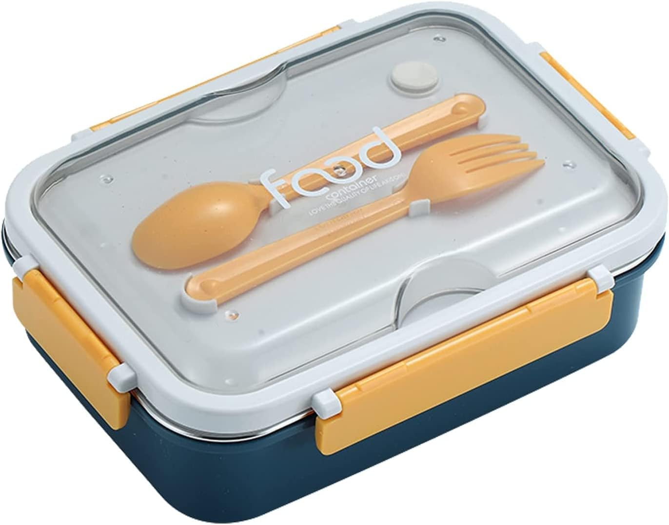 Toyshine Stainless Steel Bento Box for Kids & Adults, 2/3 Compartments Sealed & Leak-proof Lunch Box, Keep Foods Separated Food Storage Container, Food-Safe Materials(3 Compartments, Blue, Pack of 1)
