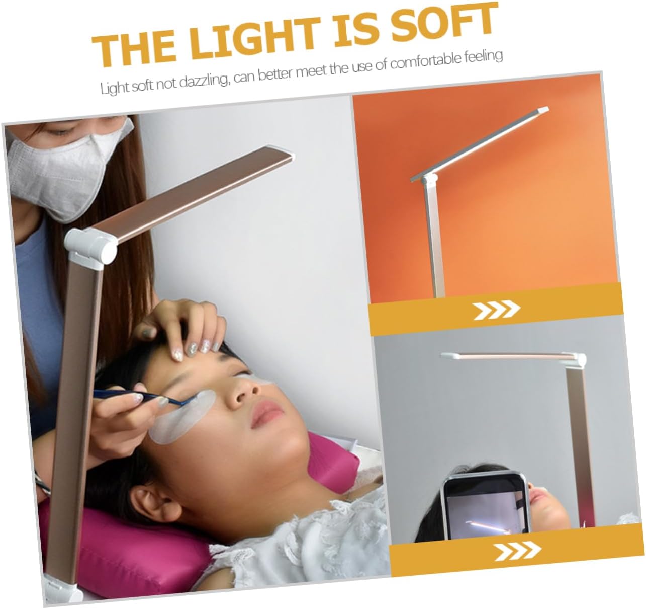 Led Nail Lamp for Desk Professional Nail Light Flicker- Eye Care for Manicure Tattooing