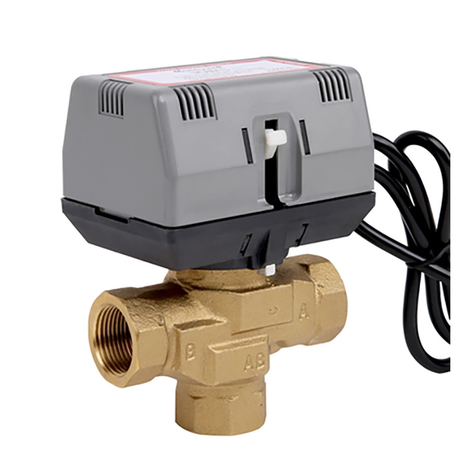 Válvula de control Válvula eléctrica de latón VC6013 de tres vías motorizada, válvula eléctrica AC, 1/2 ", 3/4", 1 ", para un control preciso(DN25)