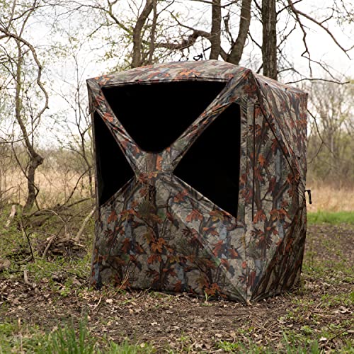 Barronett Blinds Prowler 300, Portable Hunting Blind, Tall Hub Blind, Shoot While Standing, Lightweight, 2-Person, Bloodtrail Woodland, 80” x 75” x 75”, PR300BT - Thumbnail 4