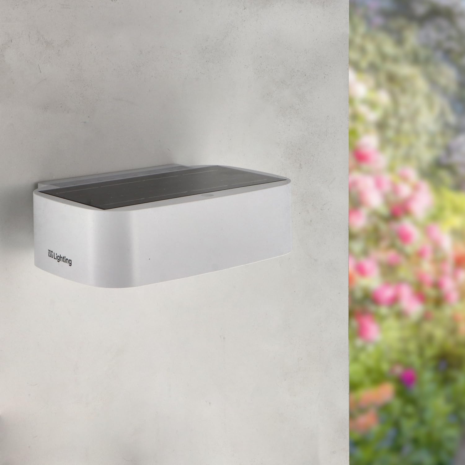 M Ledme - Solar White Plit LED kinkiet 1,7 W, oświetlenie zewnętrzne z czujnikiem zmierzchu, kolor 4000 K (neutralny), stopień ochrony IP65, autonomia 6-8 h, idealny do użytku na zewnątrz.